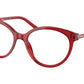 Prada PR08YV Oval Eyeglasses  08Z1O1-FIRE CRYSTAL 54-17-140 - Color Map red