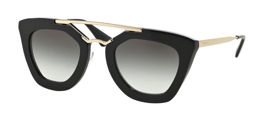 Prada CINEMA PR09QS Cat Eye Sunglasses  1AB0A7-BLACK 49-26-140 - Color Map black