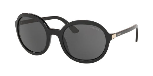 Prada HERITAGE PR09VS Oval Sunglasses  1AB5S0-BLACK 56-22-130 - Color Map black