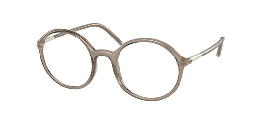 Prada PR09WV Round Eyeglasses  05N1O1-CRYSTAL HONEY 50-20-140 - Color Map light brown
