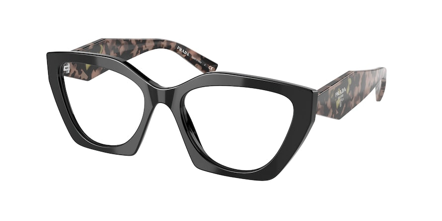 Prada PR09YV Irregular Eyeglasses  21B1O1-BLACK 54-18-140 - Color Map black