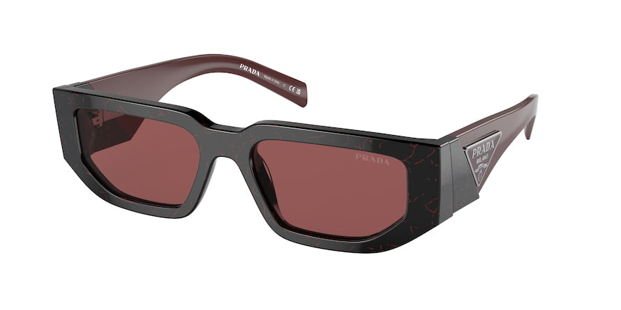Prada PR09ZSF Rectangle Sunglasses  11F08S-BLACK ETRUSCAN MARBLE 55-17-140 - Color Map bordeaux
