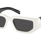 Prada PR09ZS Rectangle Sunglasses  1425S0-TALC 54-18-140 - Color Map white