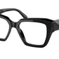 Prada PR09ZVF Square Eyeglasses  1AB1O1-BLACK 52-16-140 - Color Map black