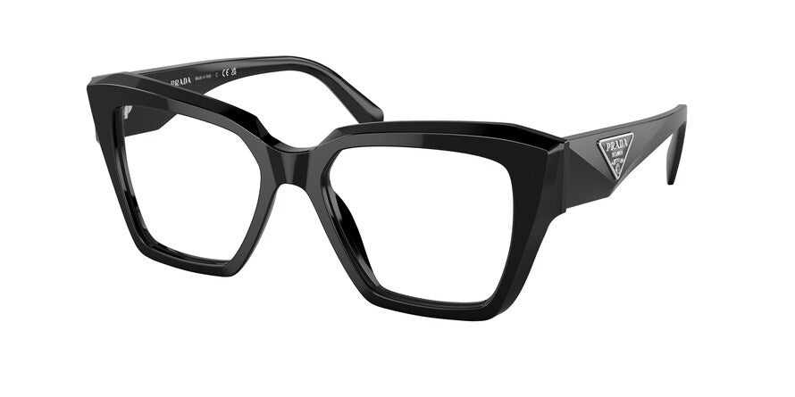 Prada PR09ZVF Square Eyeglasses  1AB1O1-BLACK 52-16-140 - Color Map black