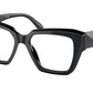 Prada PR09ZV Square Eyeglasses  1AB1O1-BLACK 51-17-140 - Color Map black