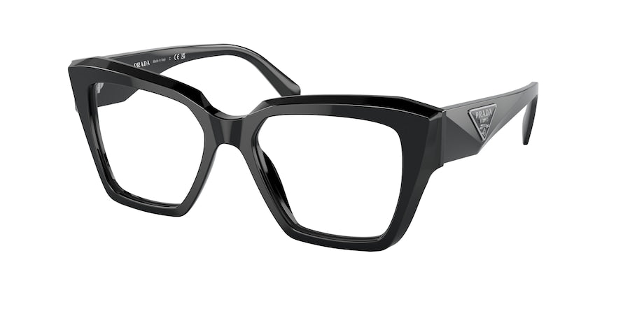 Prada PR09ZV Square Eyeglasses  1AB1O1-BLACK 51-17-140 - Color Map black