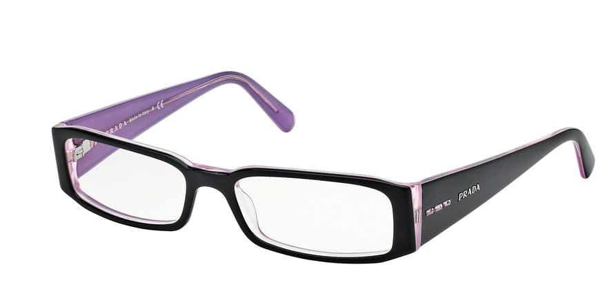 Prada PR10FV Rectangle Eyeglasses  3AX1O1-BLACK/PINK 51-16-135 - Color Map black