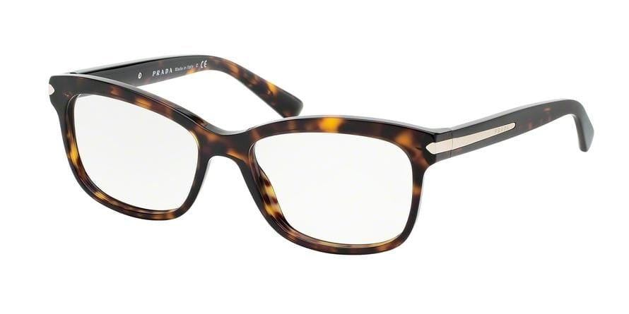 Prada ARROW PR10RV Rectangle Eyeglasses  2AU1O1-HAVANA 53-17-140 - Color Map havana