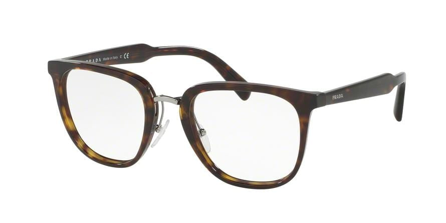 Prada PR10TV Square Eyeglasses  2AU1O1-HAVANA 49-21-140 - Color Map havana