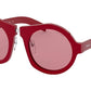 Prada CATWALK PR10XS Round Sunglasses  5391K0-RED 50-24-145 - Color Map red