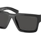 Prada PR10YS Rectangle Sunglasses  1AB5S0-BLACK 55-17-135 - Color Map black