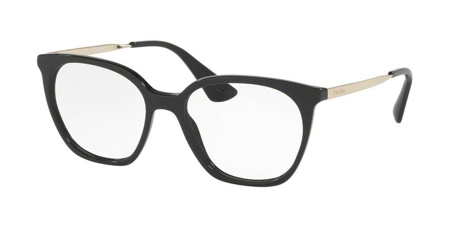 Prada CATWALK PR11TVF Rectangle Eyeglasses  1AB1O1-BLACK 53-17-140 - Color Map black