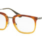 Prada ACTIVE PR11UV Square Eyeglasses  NKO1O1-HAVANA GRADIENT YELLOW 51-21-150 - Color Map yellow