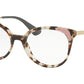 Prada CATWALK PR12UV Oval Eyeglasses  UAO1O1-SPOTTED OPAL BROWN 53-18-140 - Color Map brown