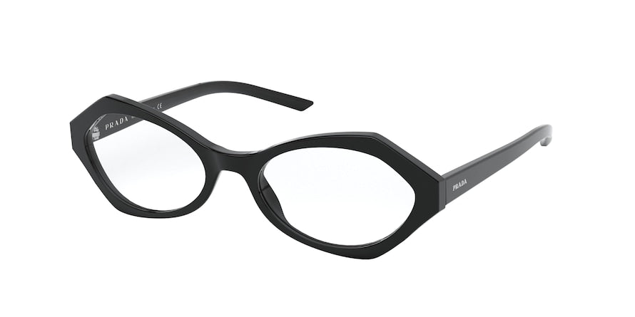 Prada MILLENNIALS PR12XV Irregular Eyeglasses  1AB1O1-BLACK 53-18-140 - Color Map black