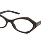 Prada MILLENNIALS PR12XV Irregular Eyeglasses  2AU1O1-HAVANA 53-18-140 - Color Map havana