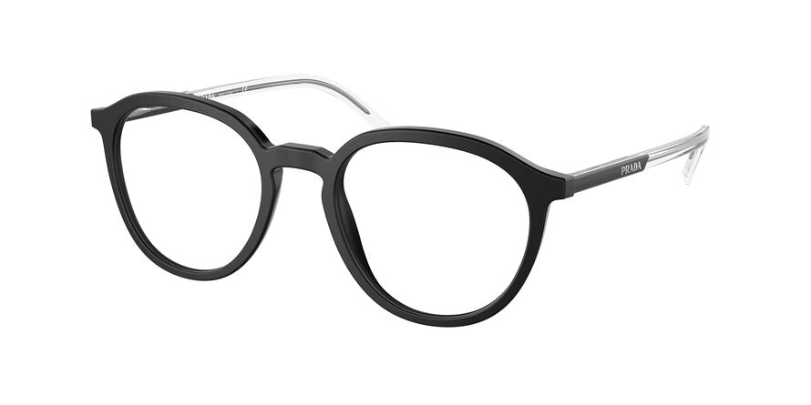 Prada PR12YVF Phantos Eyeglasses  1BO1O1-MATTE BLACK 52-19-145 - Color Map black