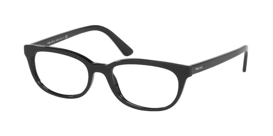 Prada CATWALK PR13VV Oval Eyeglasses  1AB1O1-BLACK 51-17-140 - Color Map black