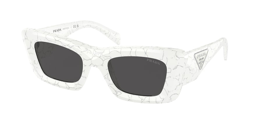Prada PR13ZSF Cat Eye Sunglasses  17D5S0-MATTE WHITE MARBLE 52-20-140 - Color Map white