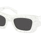 Prada PR13ZS Cat Eye Sunglasses  17D5S0-MATTE WHITE MARBLE 50-21-140 - Color Map white
