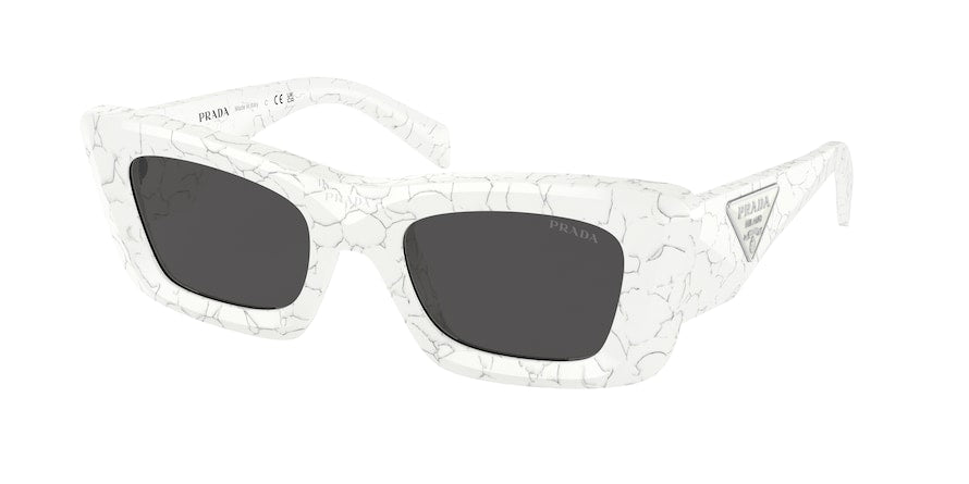 Prada PR13ZS Cat Eye Sunglasses  17D5S0-MATTE WHITE MARBLE 50-21-140 - Color Map white