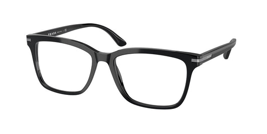 Prada PR14WVF Rectangle Eyeglasses  1AB1O1-BLACK 56-17-150 - Color Map black