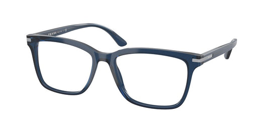 Prada PR14WV Rectangle Eyeglasses  08Q1O1-BLUE CRYSTAL 56-18-150 - Color Map blue
