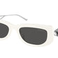Prada PR14YS Rectangle Sunglasses  1425S0-TALC 53-19-140 - Color Map white