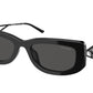 Prada PR14YS Rectangle Sunglasses  1AB5S0-BLACK 53-19-140 - Color Map black
