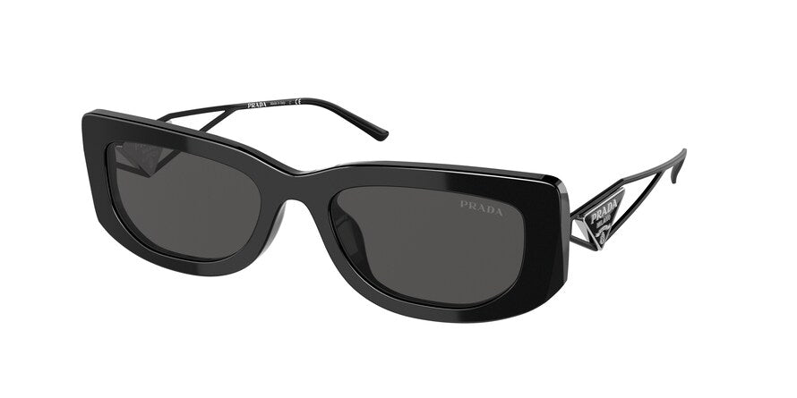Prada PR14YS Rectangle Sunglasses  1AB5S0-BLACK 53-19-140 - Color Map black