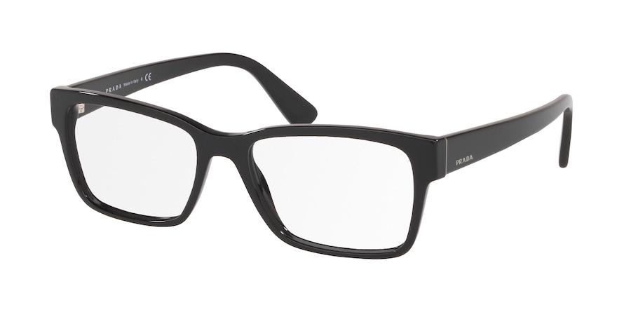 Prada HERITAGE PR15VVF Rectangle Eyeglasses  1AB1O1-BLACK 55-17-145 - Color Map black