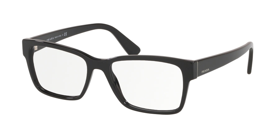 Prada HERITAGE PR15VV Rectangle Eyeglasses  1AB1O1-BLACK 55-17-145 - Color Map black