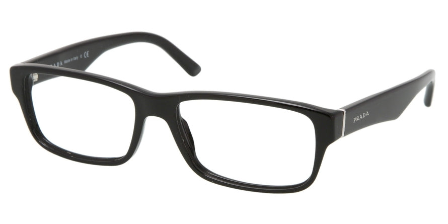 Prada HERITAGE PR16MVA Rectangle Eyeglasses  1AB1O1-GLOSS BLACK 55-16-140 - Color Map black