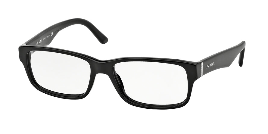 Prada HERITAGE PR16MV Rectangle Eyeglasses  1AB1O1-GLOSS BLACK 57-16-150 - Color Map black