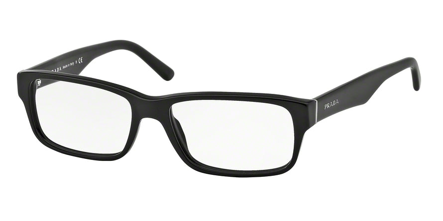 Prada HERITAGE PR16MV Rectangle Eyeglasses  1BO1O1-MATTE BLACK 57-16-150 - Color Map black