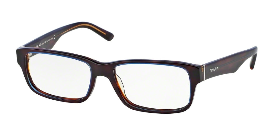 Prada HERITAGE PR16MV Rectangle Eyeglasses  ZXH1O1-TORTOISE DENIM 57-16-150 - Color Map blue