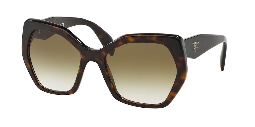 Prada HERITAGE PR16RSF Irregular Sunglasses  2AU4M0-HAVANA 59-19-140 - Color Map havana