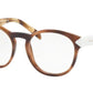 Prada PR16TV Irregular Eyeglasses  USG1O1-STRIPED DARK BROWN 52-18-140 - Color Map brown