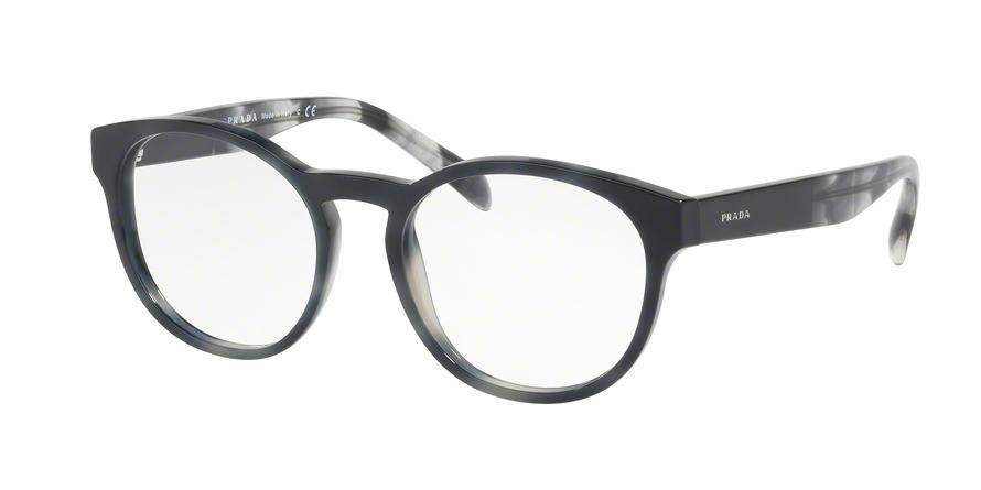 Prada PR16TV Irregular Eyeglasses  USI1O1-STRIPED GREY 52-18-140 - Color Map black