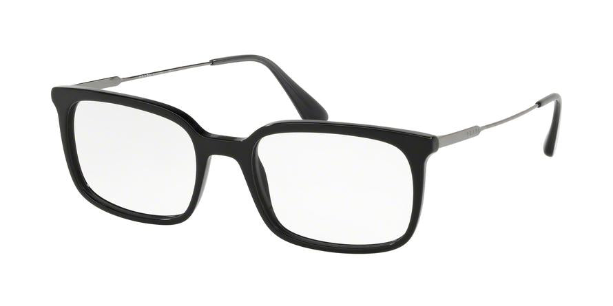 Prada CONCEPTUAL PR16UVF Pillow Eyeglasses  1AB1O1-BLACK 55-19-150 - Color Map black