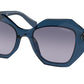 Prada PR16WS Irregular Sunglasses  08Q08I-BLUE TRANSPARENT 53-20-145 - Color Map blue