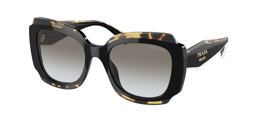 Prada PR16YSF Irregular Sunglasses  01M0A7-BLACK/HAVANA 54-18-140 - Color Map black