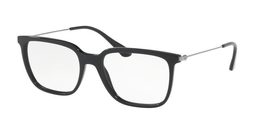 Prada CATWALK PR17TVF Rectangle Eyeglasses  1AB1O1-BLACK 55-18-140 - Color Map black