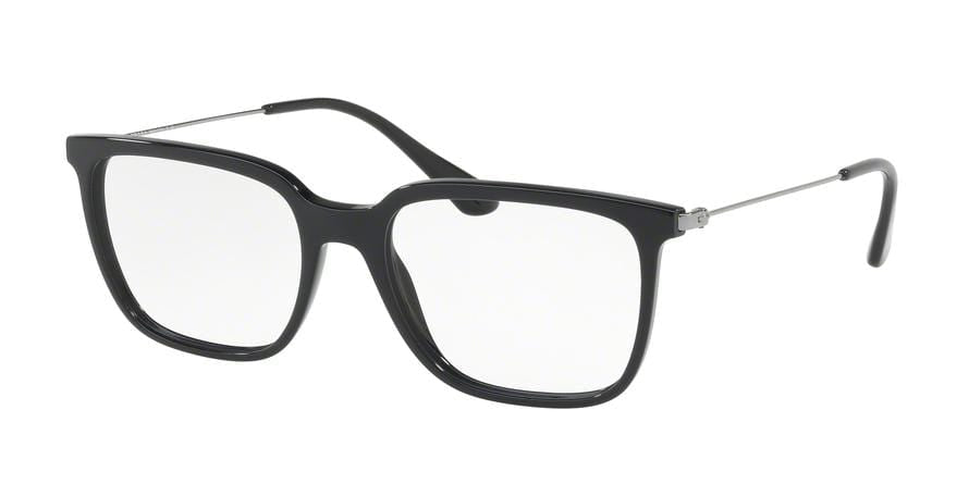 Prada CATWALK PR17TV Rectangle Eyeglasses  1AB1O1-BLACK 55-18-140 - Color Map black