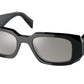 Prada PR17WSF Rectangle Sunglasses  1AB2B0-BLACK 51-20-145 - Color Map black