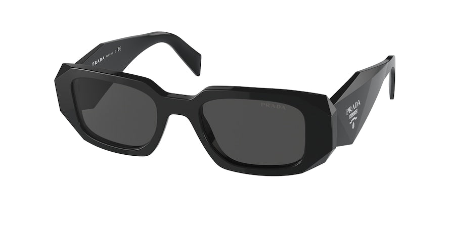 Prada PR17WS Rectangle Sunglasses  1AB5S0-BLACK 49-20-145 - Color Map black