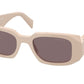 Prada PR17WS Rectangle Sunglasses  VYJ6X1-POWDER 49-20-145 - Color Map light brown