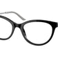 Prada PR17WV Oval Eyeglasses  1AB1O1-BLACK 53-19-140 - Color Map black