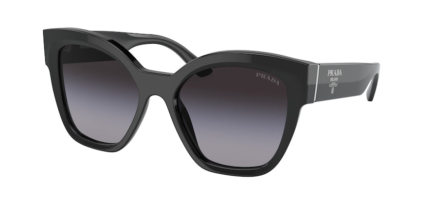Prada PR17ZSF Square Sunglasses  1AB09S-BLACK 55-17-140 - Color Map black